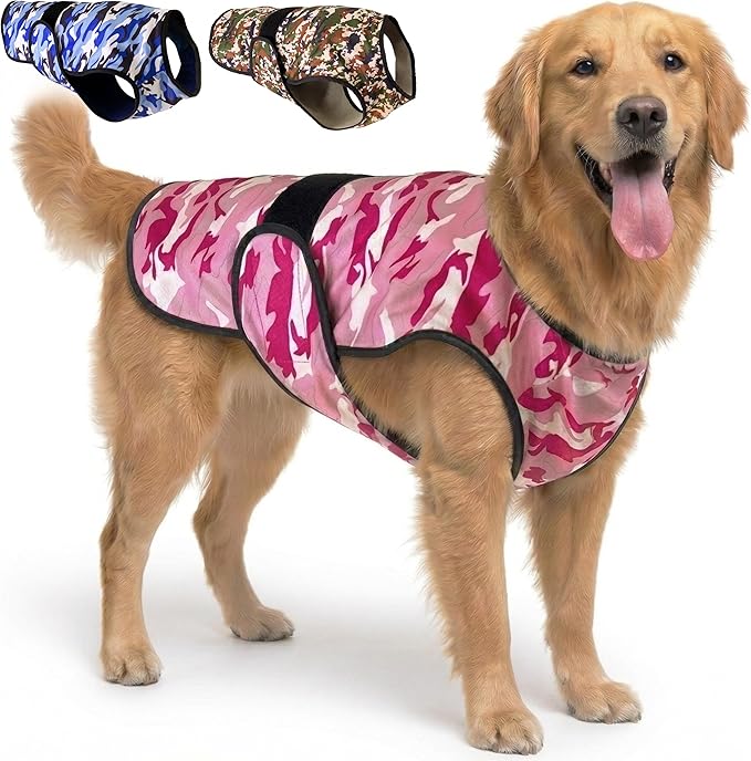 Dog Cooling Vest - 2-Layer Cooling with Soft Microfiber Fabric - Lightweight, Adjustable and Comfortable - UV Protection for Small to Large Dogs - Relief in Hot Weather (Pink, X-Large)