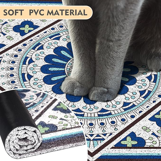 Extra Large Cat Litter Mat 30"x24",Heavy-Duty Litter Rug Catcher with Deep Textured Surface,Non-Slip Kitty Litter Mat Waterproof & Easy Clean, Ideal for Multiple Cats