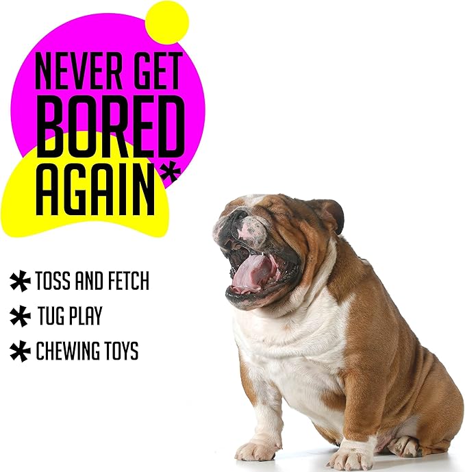 Ycozy 3 Pack Dog Squeaky Toys for Medium/Large Dogs Aggressive Chewers TPR Rubber Dog Chew Toys Puppy Teething Toys Resistant Storage Bag Included