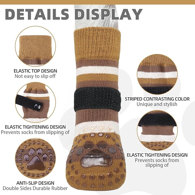 KOOLTAIL Dog Socks for Hot Pavement, Summer Dog shoes to Prevent Licking Paws for Hardwood Floor, Non Slip Double Sides Boots & Paw Protectors, Pet Grippy Booties for Small Medium Large Senior Dogs, M