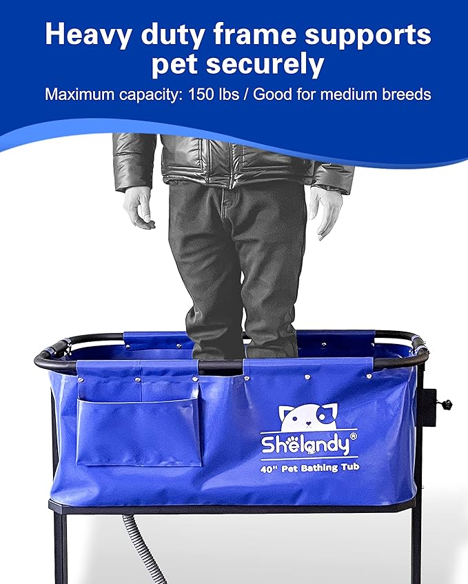 SHELANDY 40" Pet Bathtub | Dog Cat Grooming Bathing and Shower