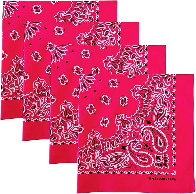The Peacock Crew Premium Soft Cotton Bandanas Pack for Men and Women Paisley 22 x 22 inches
