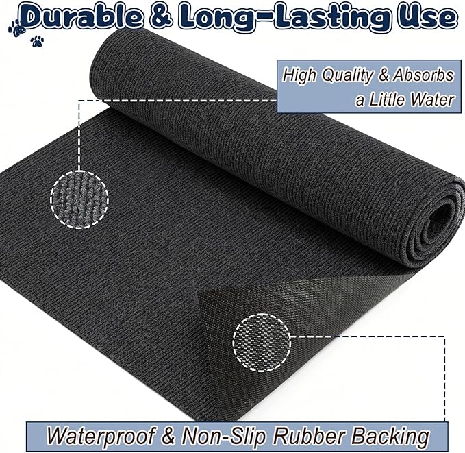 Wibeelee Large Cat Litter Box Mat Waterproof Non-Slip Litters Trapping Mat 30" X 45" Durable Cat Rug for Floor Protection, Soft on Kitty Paws and Easy to Clean