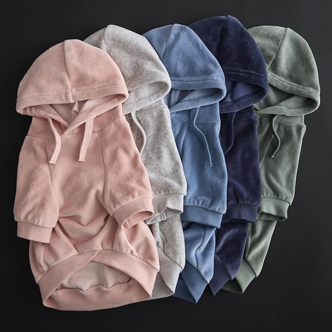 Pet Passion Cooper II Organic Cotton Velour Dog Hoodie Pet Coat for Small, Medium and Large Dogs, Pink, X-Small