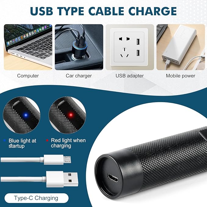 Long Range Green Laser Pointer, Laser Pointer High Power, Green Lazer Pointer Rechargeable for Hiking, Cat Laser Toy USB Charge