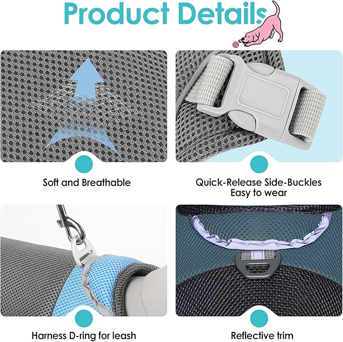 AOFITEE Dog Cooling Vest Small Dogs, Breathable Cooling Jacket for Dogs UV Protection Shirt, Dog Cooler Shirt with Harness D-Ring, Lightweight Summer Cooler Vest for Small Medium and Large Pet