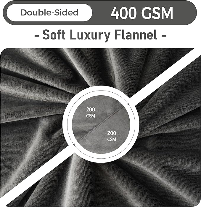 Waterproof Dog Blankets, 30"x40" Cat Blanket for Indoor Cats, Soft Fluffy Sofa Car Bed Protector, Reversible Leakproof Flannel Puppy Blanket for Small Medium Dogs(Dark Grey)