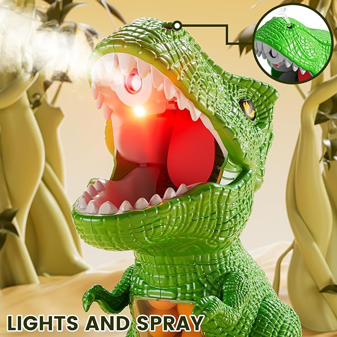 Movable Dinosaur Shooting for Toys Kids 4-6, Electronic Kids Target Games with 2 Air Pump Guns, LCD Score Record, Sound, 48 Foam Balls, Birthday Gifts for 3 4 5 6 7 8 9 Year Old Boys Girls