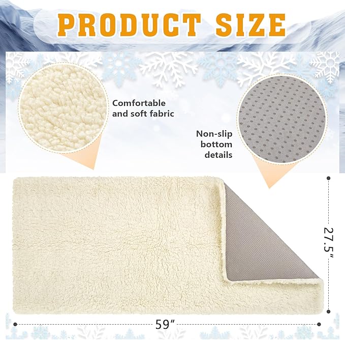 Large Self Heating Cat Dog Pad Mat 59''x27.5'' Non Electric Jumbo Washable Heated Thermal Sleeping Blankets for Adult Pet Bed Gifts Safe Use Indoor Outdoor Camping Furniture