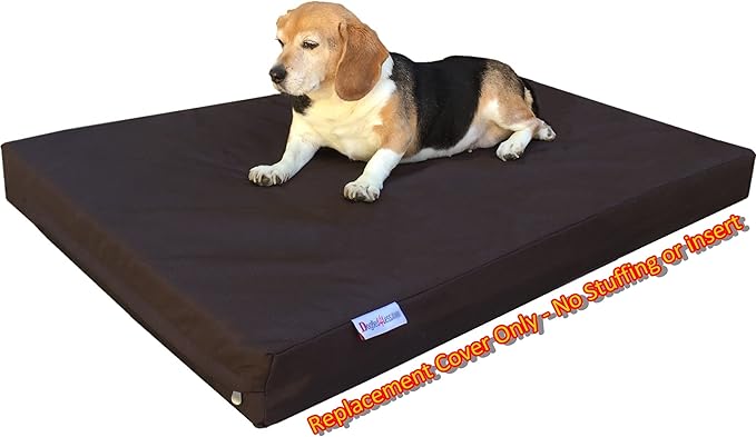 Dogbed4less Large 1680 Ballistic Heavy Duty Dog Pet Bed External Zipper Duvet Cover - Replacement Cover only, 41X27X4 Inches, Seal Brown