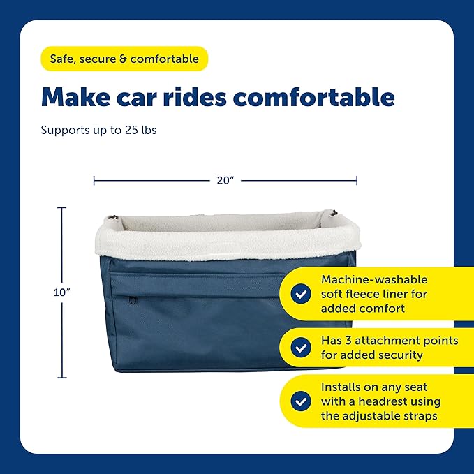 PetSafe Happy Ride Booster Seat - Navy - 25 lb