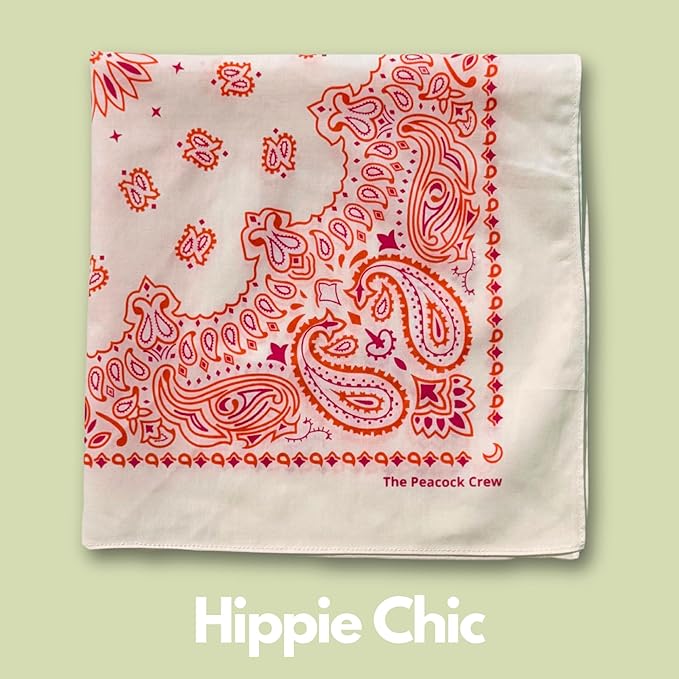 The Peacock Crew Premium Soft Cotton Bandanas Pack for Men and Women Paisley 22 x 22 inches