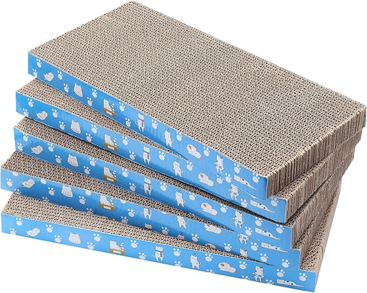 5 Packs in 1 Cat Scratch Pad, Cat Scratcher Cardboard,Reversible,Durable Recyclable Cardboard, Premium Scratch, Suitable for Cats to Rest, Grind Claws and Play