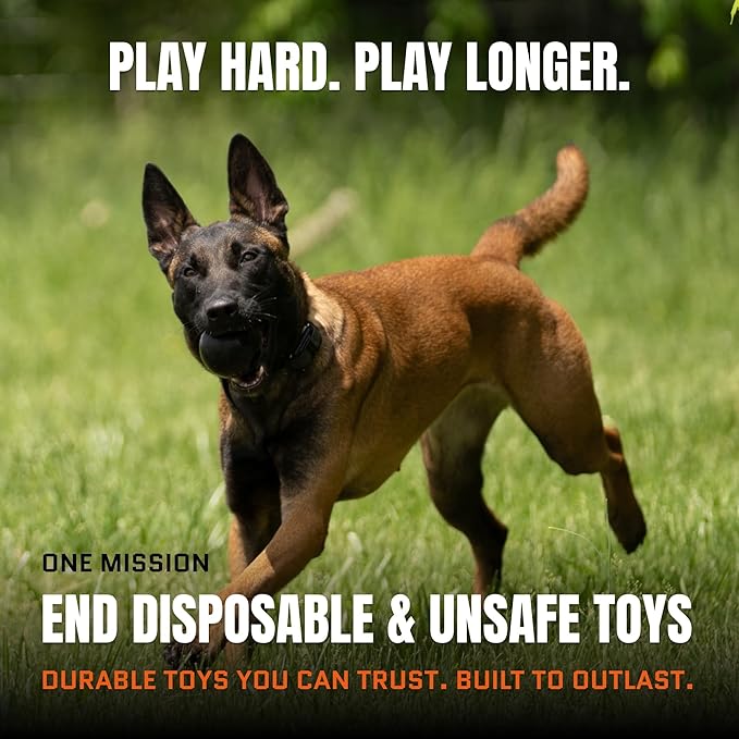 Monster K9 Scout Ball | Virtually Indestructible. Lifetime Guaranteed. | VULCRON™ Natural Rubber | Durable Dog Toy for Aggressive Chewers | Tough, Heavy Duty | Medium & Large Breed, 3" Pack of 2