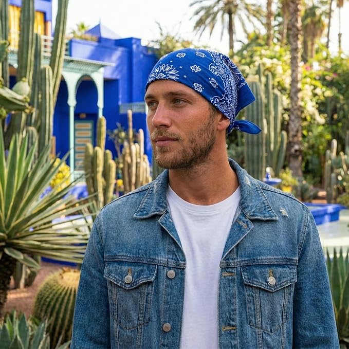 The Peacock Crew Premium Soft Cotton Bandanas Pack for Men and Women Paisley 22 x 22 inches