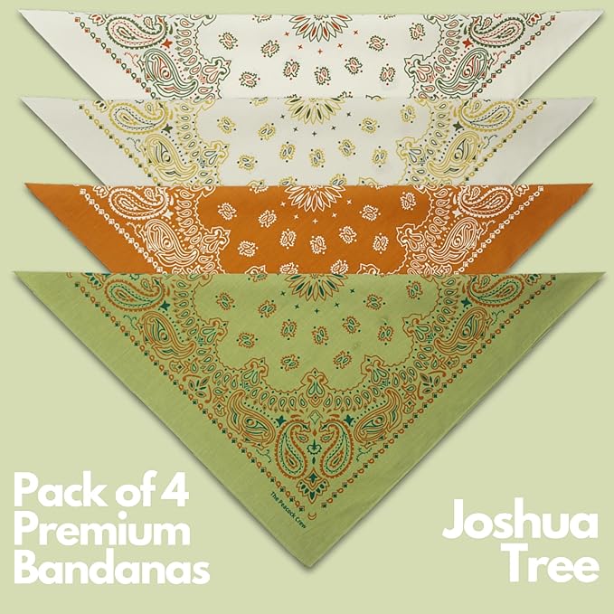 The Peacock Crew Premium Soft Cotton Bandanas Pack for Men and Women Paisley 22 x 22 inches