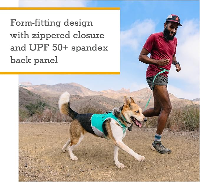 Ruffwear, Swamp Cooler Zip Dog Vest, Evaporative Cooling for Hot Weather, Aurora Teal, Small