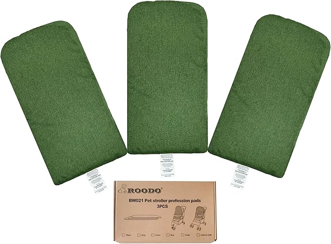 ROODO Pet Stroller Mat,Dog Stroller Cushion,Inner Pad for Exclusive Use,Original,Replaceable,Easy to Clean,Set of 3 pc(Green)