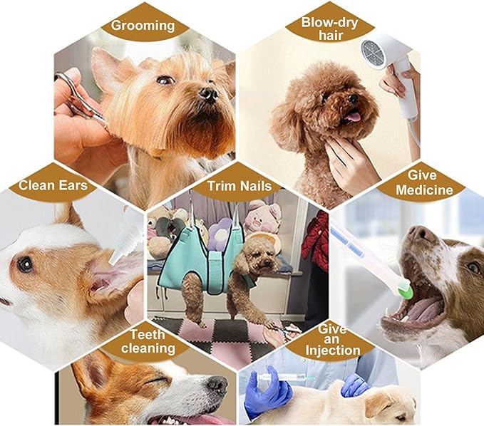 Dog Grooming Hammock, Helpful Hammock for Nail Trim, Restraint Sling for Nail Clipping, Grooming Hammock for Dog Pet to Nail Trimming (Pink, M)