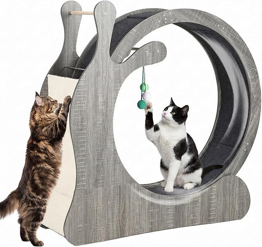 40" Cat Exercise Wheel, Cat Wheel for Indoor Pets, Running Wheels with Scratching Board and Playing Balls, Quiet Cats Sport Toys for Running Walking Training