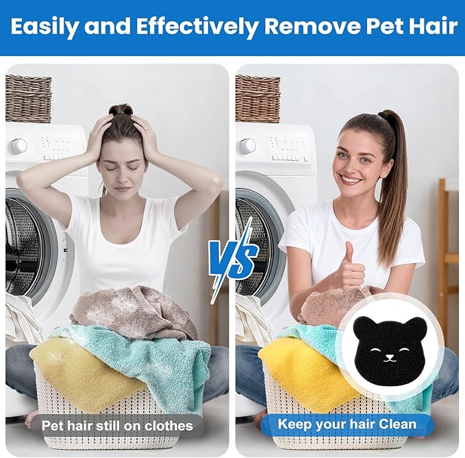 4PCS Laundry Pet Hair Remover, Dog & Cat Pet Hair Catcher for Washing Machine, Fur Remover & Lint Collector, Reusable & Eco-Friendly Pet Hair Removal Tool for Laundry, Safe for All Fabrics
