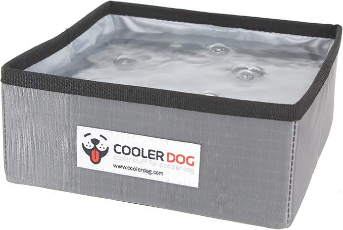 CoolerDog Pocket Bowl Collapsible Dog Bowl – Large Foldable Travel Dog Bowl for Food & Water (Large, 56 oz)
