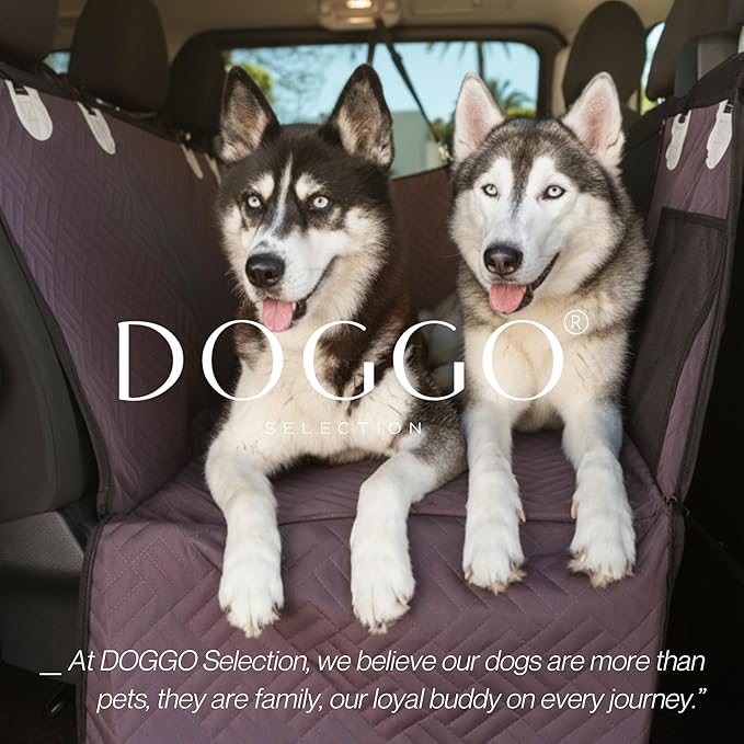 Back Seat Pet Cover for Dogs, Premium Dog Hammock for Car with Hard Bottom | Universal Car Seat Protector, Waterproof & Washable | Dog Car Seat Cover for Large