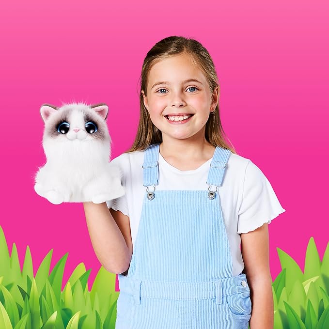 Pets Alive Smitten Kittens Series 2 (British Shorthair) by ZURU – Interactive Plush Cat Toy with 10 Sounds, Surprise Unboxing, Soft Collectible Pet for Ages 3+