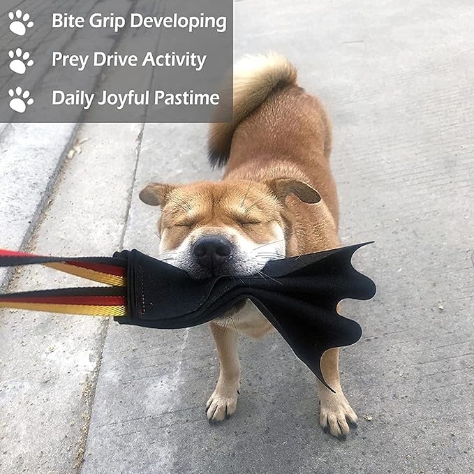 Dog Bite Rag, Leather Interactive Tug of War Toy with Handle for Dog Training, Training Supplies, Flirt Pole for Dogs, Agility Equipment for K9