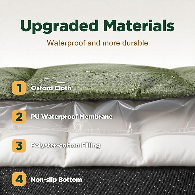 Gimars Upgraded XL Outdoor Dog Bed with Waterproof Film, Easy to Roll Up with Buckle, Large Travel Pet Bed for Large & Extra Large Dog, Portable, Foldable, Washable for Camping,Traveling,Grey