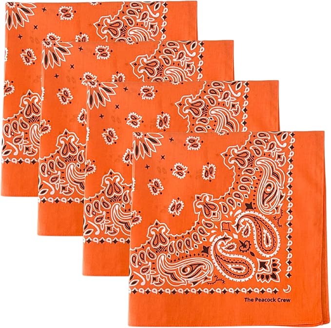 The Peacock Crew Premium Soft Cotton Bandanas Pack for Men and Women Paisley 22 x 22 inches