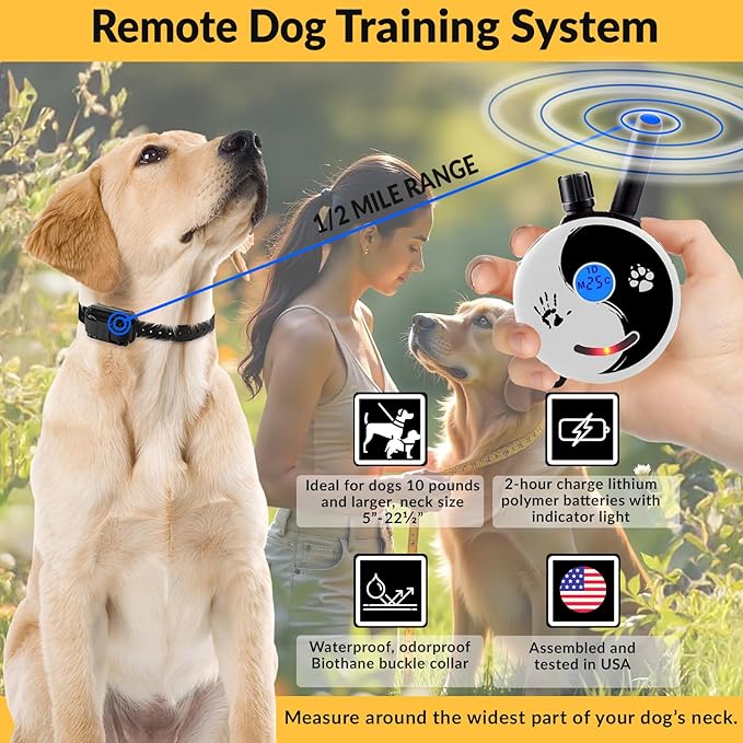 E-Collar Mini Educator ET-300 Remote Dog Training Collar – 1/2 Mile Range, Waterproof & Rechargeable, 100 Levels + Vibration + Tone + Light, For 1 Dog Small to Medium, Zen
