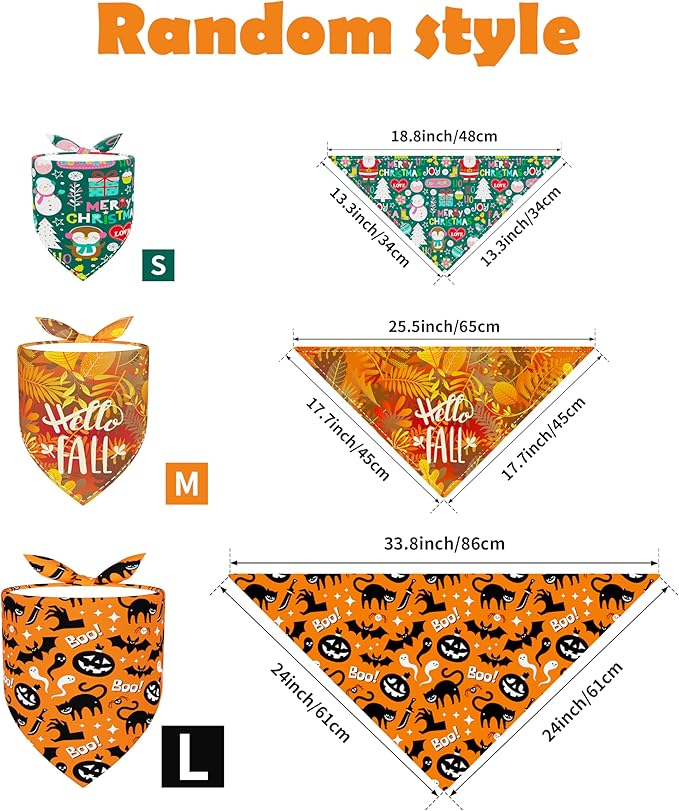 PET SHOW 50 Pack Small Dog Bandanas Bulk Assorted Random Dog Scarves Puppy Bibs Kerchief Set for Medium Dogs Girl Boy Pet Holiday Party Grooming Accessories