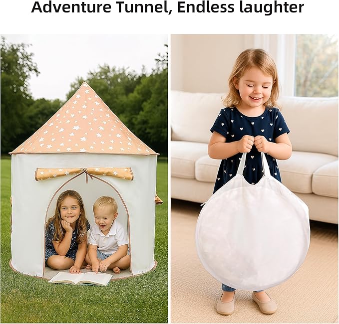 3-in-1 Kids Play Tent with Tunnel & Ball Pit for Toddlers, Indoor Outdoor Playhouse, Easy Pop Up, Portable Play Tents for Toddlers
