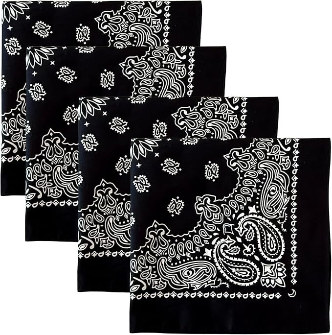 The Peacock Crew Premium Soft Cotton Bandanas Pack for Men and Women Paisley 22 x 22 inches