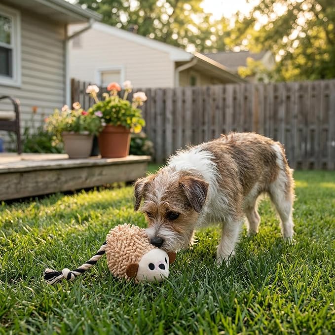 2-Pack Dog Snuffle Toy Bundle - Cute Hedgehog Plush & Curly Fleece Nosework Mat Set - Interactive Enrichment Squeaky Toys (Hedgehog Plush & Curly Fleece Mat)