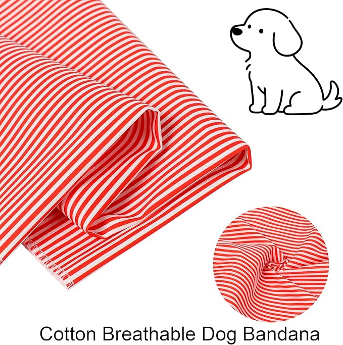 ARING PET Stripe Dog Bandanas, Cute Red Pet Bandana Scarf Triangle Bib for Small Medium Large Boy Girl Dogs Cats, Puppy Kerchief for Daily Wear Walks Party Photos-L
