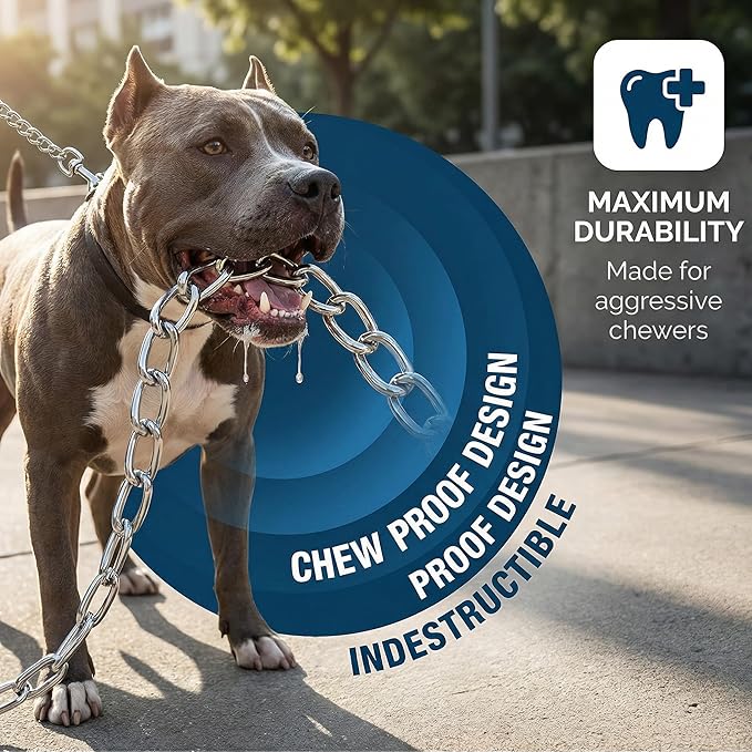 Heavy Duty Dog Leash,Metal Dog Chain Leash with Padded Handle for Large & Medium Size Dogs (6 ft. x 3.0 mm (25-120 lbs.))