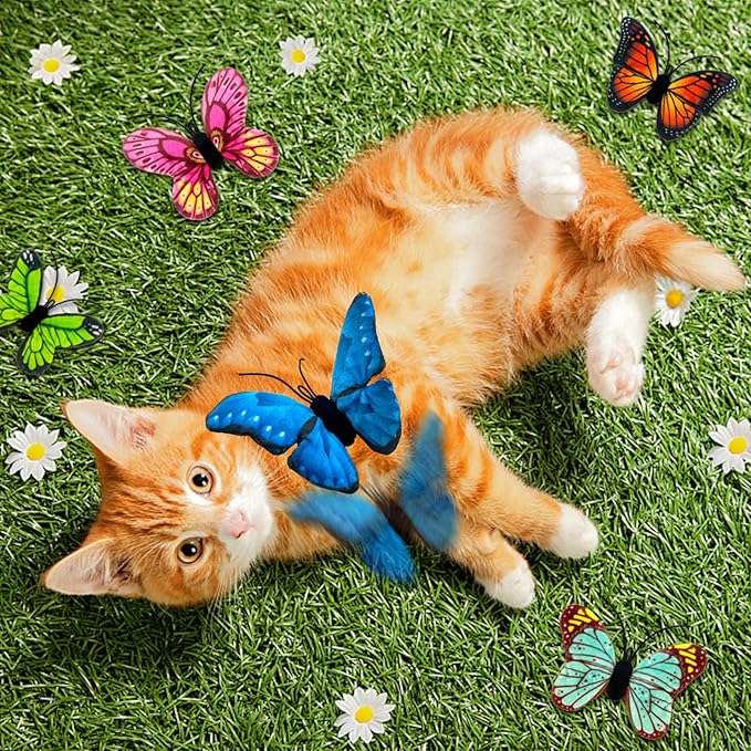Catnip Toys for Indoor Cats, 5 Pack Butterfly Catnip Toys with Crinkle, Cat Toys for Indoor Cats & Kitten & Kitty