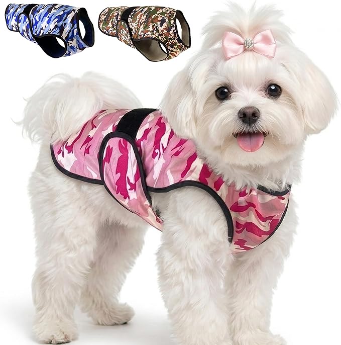 Dog Cooling Vest - 2-Layer Cooling with Soft Microfiber Fabric - Lightweight, Adjustable and Comfortable - UV Protection for Small to Large Dogs - Relief in Hot Weather (Pink, X-Small)