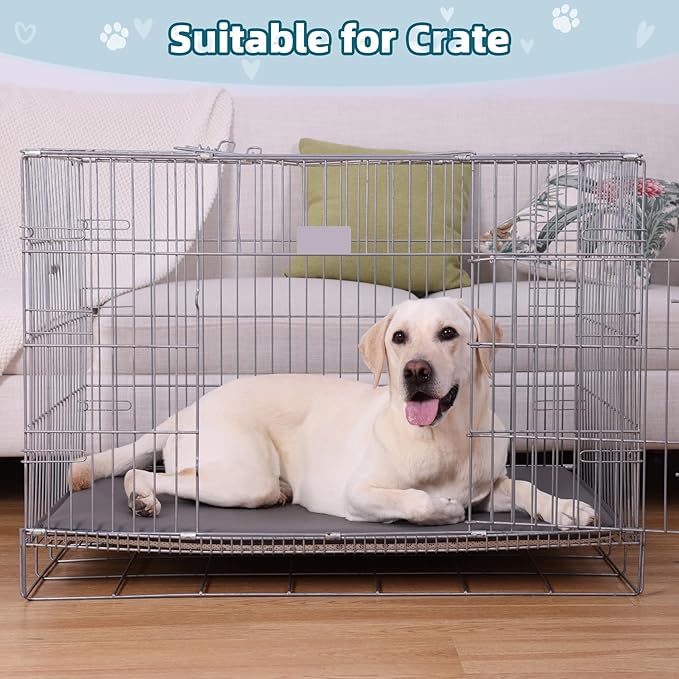 Extra Large Dog Crate Pad Bed, Waterproof Pet Bed for Large Dogs, Outdoor Pet Bed with High Resilience Foam,Wipe Clean & Easy Rinse, Anti Slip 48 inch Graphite Grey