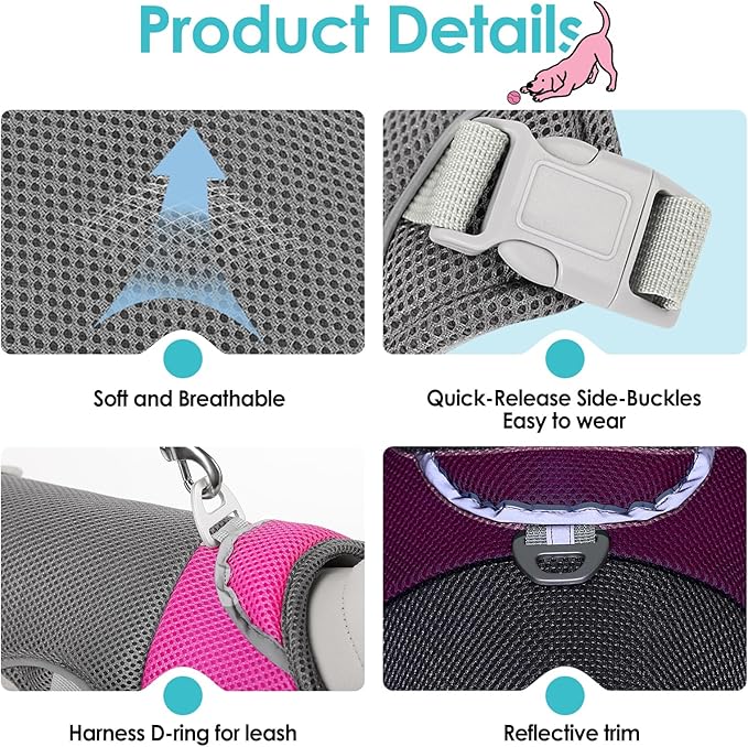 AOFITEE Dog Cooling Vest, Lightweight Cooling Jacket for Dogs, Breathable Dog Cooler Shirt with Harness D-Ring, Pet Sun Shirt UV Protection Ice Vest for Small Medium and Large Dogs, Pink XXL