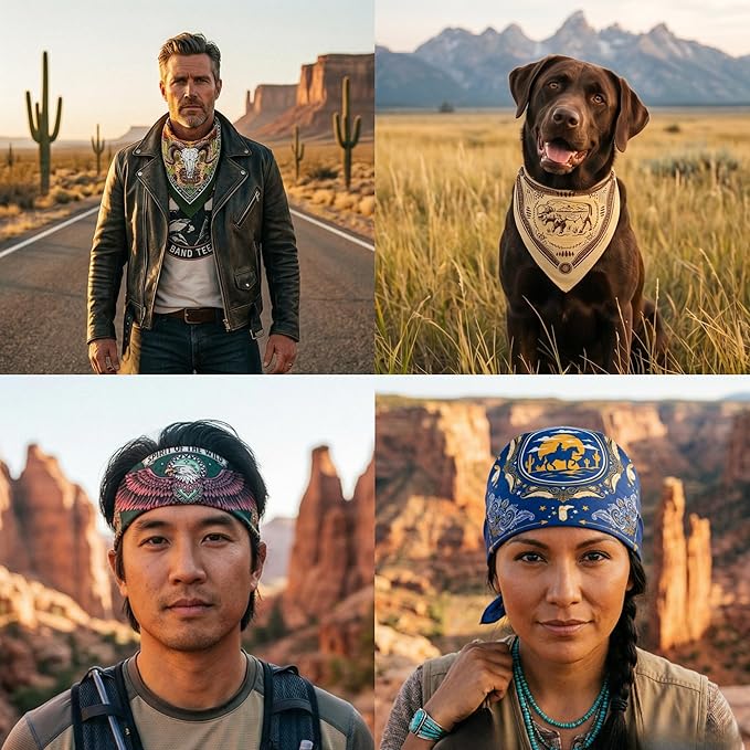 The Peacock Crew Premium Soft Cotton Bandanas Pack for Men and Women Paisley 22 x 22 inches