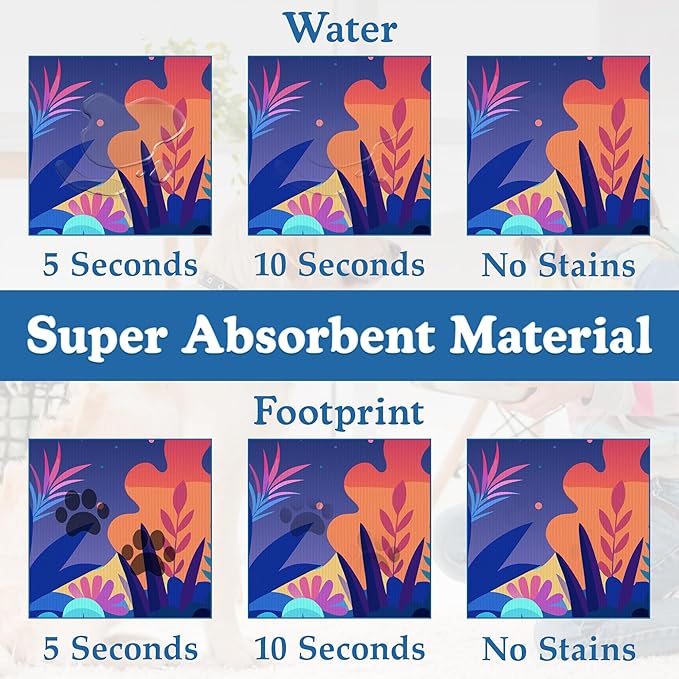 Boho Starry Forest Dog Food Mat–Absorbent Quick Dry Feeding Placemat for Food and Water Bowls, Non Slip Rubber Backing, Waterproof Pet Supplies for Mess-Free Eating 16"x24"