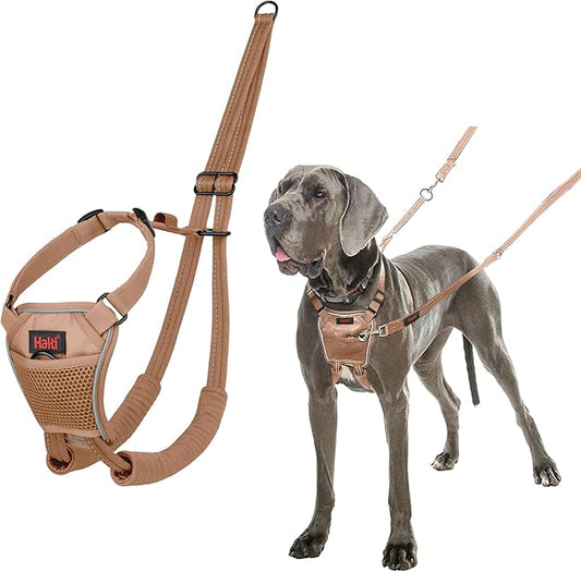 Halti No Pull Harness - Stop Your Dog Pulling on The Leash. Adjustable, Lightweight and Easy to Use. Reflective Dog Training Harness for Large Dogs (Size L, Desert Sand)