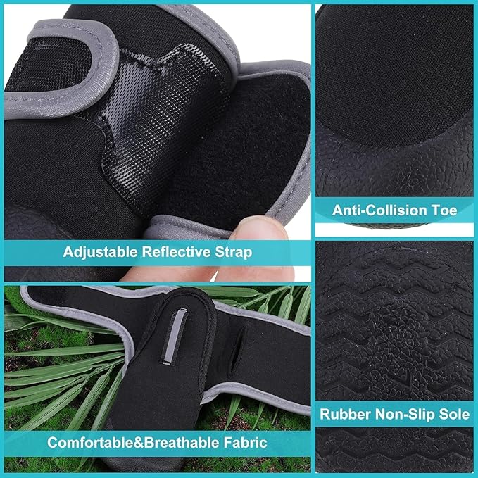EXPAWLORER Waterproof Dog Shoes for Small Medium Large Dogs, Summer Dog Shoes for Hot Pavement, Hiking Walking, Reflective Dog Booties for Outdoor Snow Rain Days, Anti-Slip Dog Boots & Paw Protectors