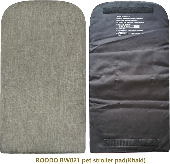 ROODO Pet Stroller Mat,Dog Stroller Cushion,Inner Pad for Exclusive Use,Original,Replaceable,Easy to Clean,Set of 3 pc(Khaki)