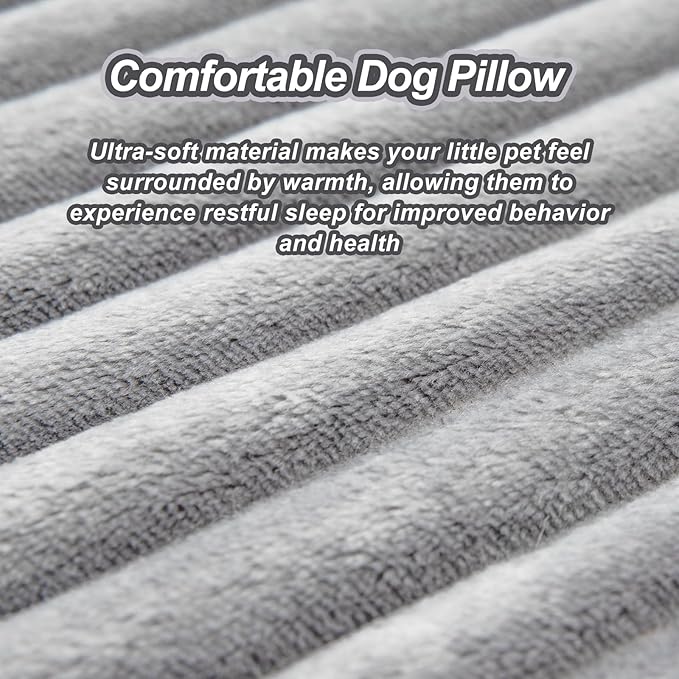 Jiupety Dog Calming Pillow, Soft and Neck-Friendly, Washable Pet Neck Pillows for Small Medium Large Dogs and Cats, 14" x 9", Gray