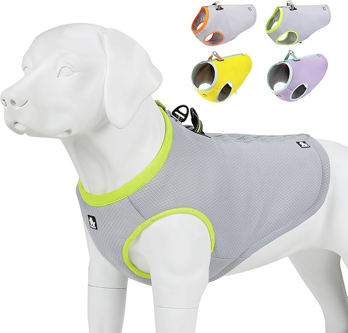 JUXZH Truelove Dog Cooling Vest Harness Cooler Jacket with Adjustable Zipper for Outdoor Hunting Training and Camping Green