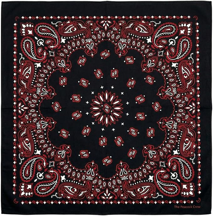The Peacock Crew Premium Soft Cotton Bandanas Pack for Men and Women Paisley 22 x 22 inches